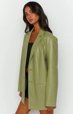 BB Exclusive Galantis Green PU Blazer