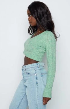 BB Exclusive Gemi Green Cable Sweater Outerwear