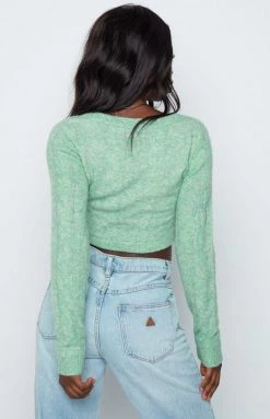 BB Exclusive Gemi Green Cable Sweater Outerwear