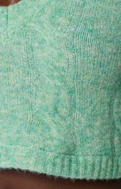 BB Exclusive Gemi Green Cable Sweater Outerwear