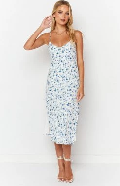 BB Exclusive Gemma Midi Dress Blue Floral Dresses 9 BB Exclusive Gemma Midi Dress Blue Floral Dresses