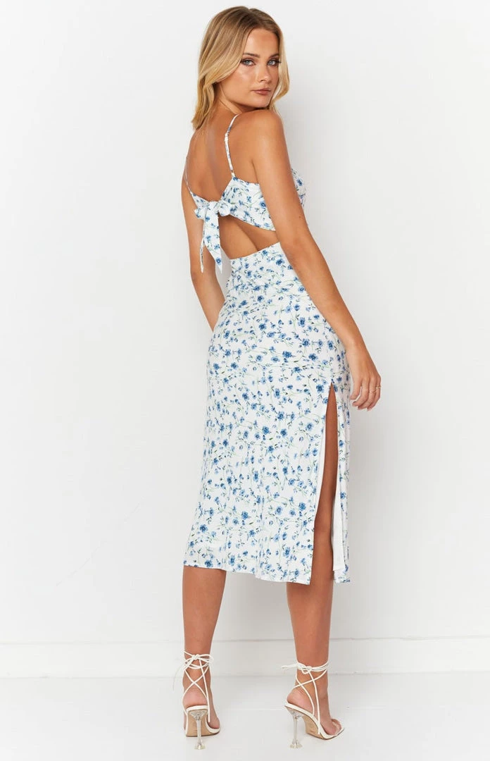 BB Exclusive Gemma Midi Dress Blue Floral Dresses 5 BB Exclusive Gemma Midi Dress Blue Floral Dresses