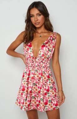 BB Exclusive New Genovia Pink Floral Mini Dress