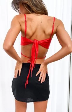 BB Exclusive Georgiana Red Cut Out Top Tops