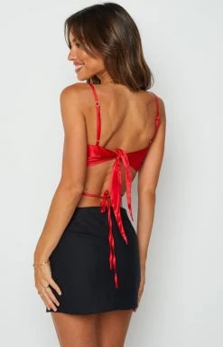 BB Exclusive Georgiana Red Cut Out Top Tops