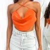 BB Exclusive Giana Orange Cross Front Cami Tops