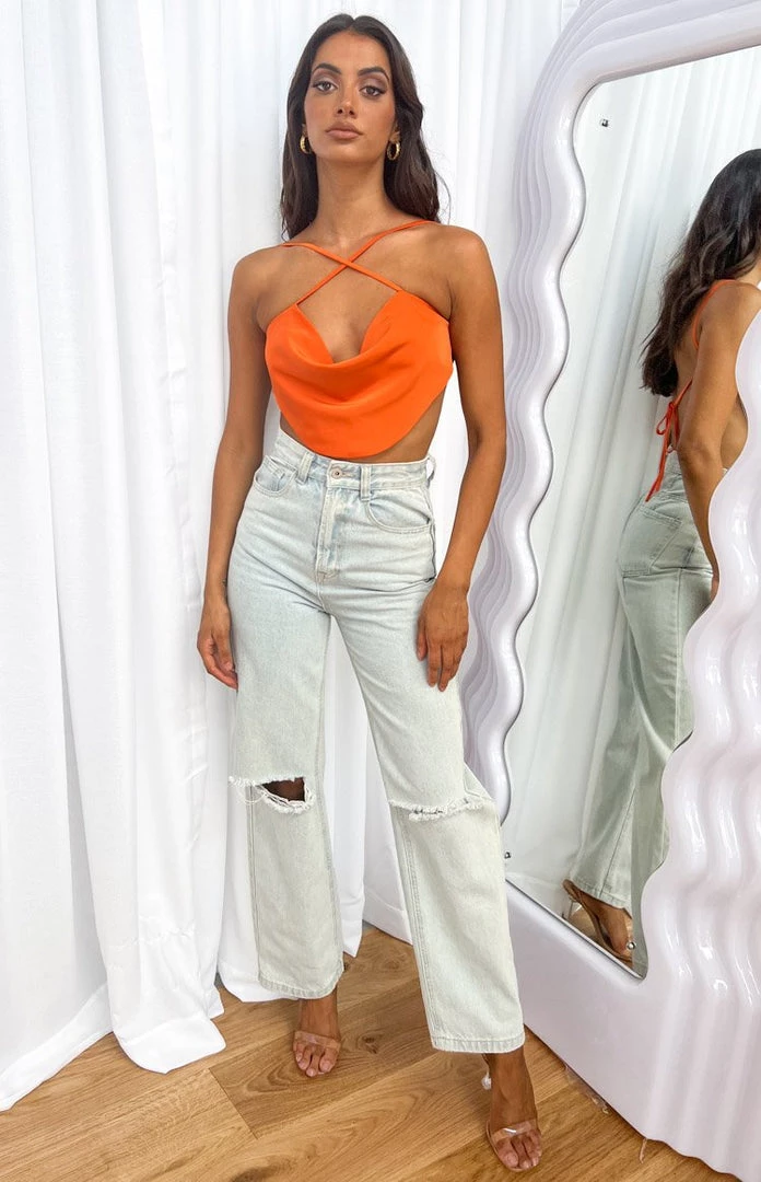BB Exclusive Giana Orange Cross Front Cami Tops 7 BB Exclusive Giana Orange Cross Front Cami Tops