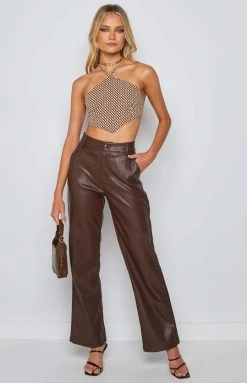 BB Exclusive Gina Brown Print Halter Top