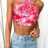 BB Exclusive Gina Pink Floral Halter Top