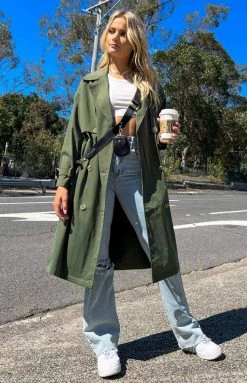 Beginning Boutique Outerwear Giselle Khaki Trench Coat