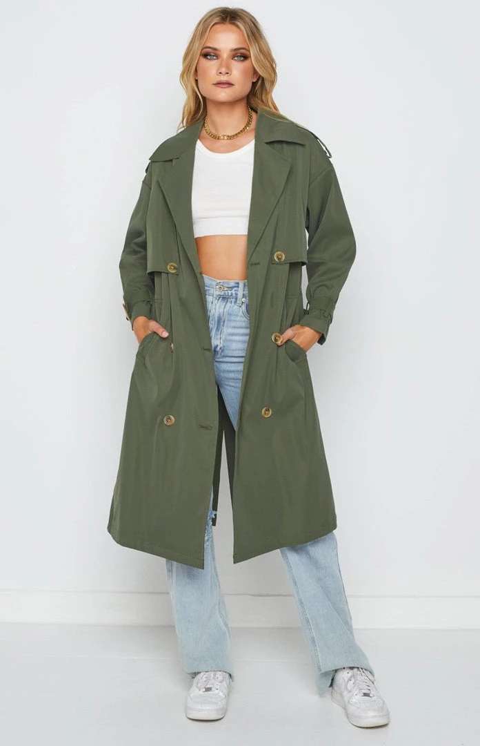 Beginning Boutique Outerwear Giselle Khaki Trench Coat 2 Beginning Boutique Outerwear Giselle Khaki Trench Coat