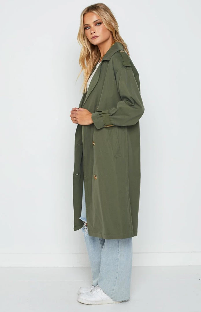 Beginning Boutique Outerwear Giselle Khaki Trench Coat 4 Beginning Boutique Outerwear Giselle Khaki Trench Coat