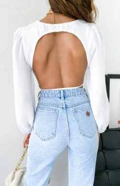 Beginning Boutique Glenda White Long Sleeve Top Tops