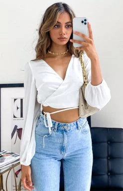 Beginning Boutique Glenda White Long Sleeve Top Tops