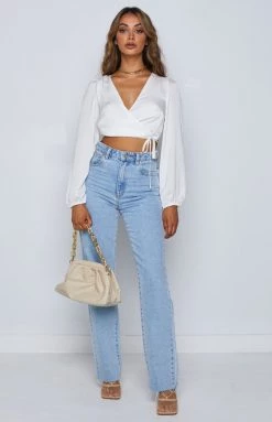 Beginning Boutique Glenda White Long Sleeve Top Tops