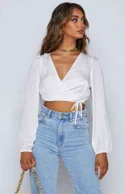 Beginning Boutique Glenda White Long Sleeve Top Tops