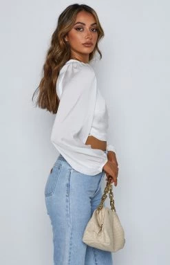 Beginning Boutique Glenda White Long Sleeve Top Tops