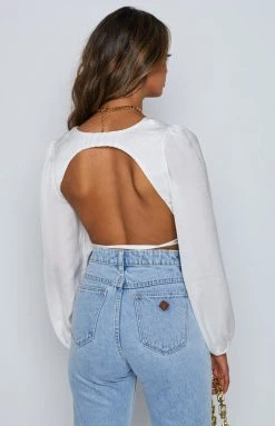 Beginning Boutique Glenda White Long Sleeve Top Tops