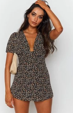 BB Exclusive Dresses Glow Girl Dress Black Floral