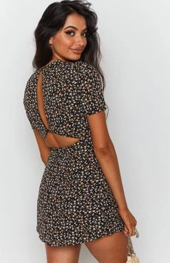 BB Exclusive Dresses Glow Girl Dress Black Floral