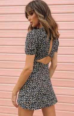 BB Exclusive Dresses Glow Girl Dress Black Floral