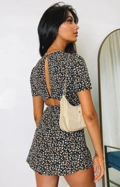 BB Exclusive Dresses Glow Girl Dress Black Floral