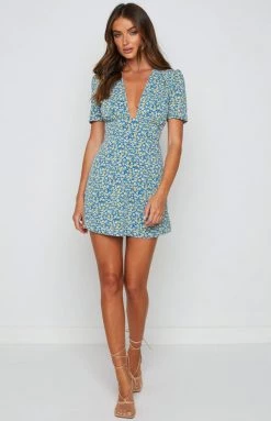 BB Exclusive Glow Girl Dress Blue Floral Dresses 10 BB Exclusive Glow Girl Dress Blue Floral Dresses