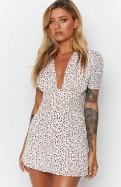 BB Exclusive Glow Girl Dress White And Orange Floral Dresses 9 BB Exclusive Glow Girl Dress White And Orange Floral Dresses