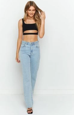 BB Exclusive Tops Go Easy Black Crop Top
