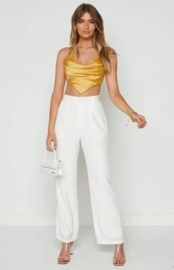 Beginning Boutique Tops Loulou Yellow Crop Top
