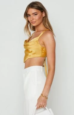Beginning Boutique Tops Loulou Yellow Crop Top