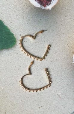 Eclat Heart Hoops Gold Earring Accessories