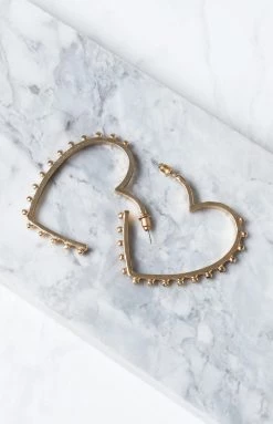 Eclat Heart Hoops Gold Earring Accessories