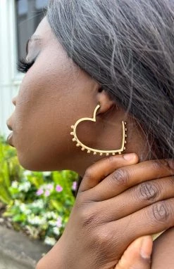 Eclat Heart Hoops Gold Earring Accessories