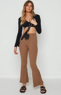 BB Exclusive Goldwig Tan Flare Pants Bottoms