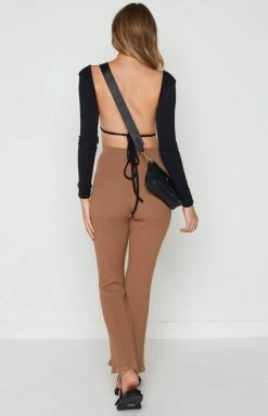 BB Exclusive Goldwig Tan Flare Pants Bottoms