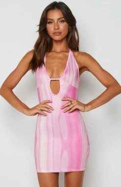 Beginning Boutique Gracee Pink Halter Dress