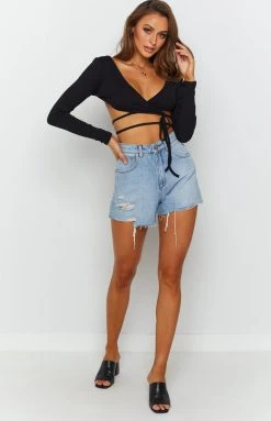 BB X GRACIE Gracie Rib Wrap Top Black