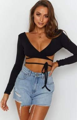 BB X GRACIE Gracie Rib Wrap Top Black