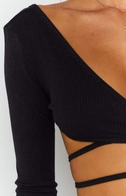BB X GRACIE Gracie Rib Wrap Top Black