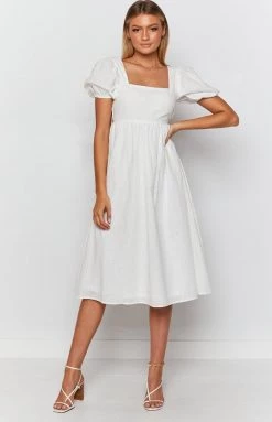 Beginning Boutique Gracious Midi Dress White