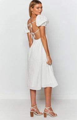 Beginning Boutique Gracious Midi Dress White