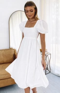 Beginning Boutique Gracious Midi Dress White