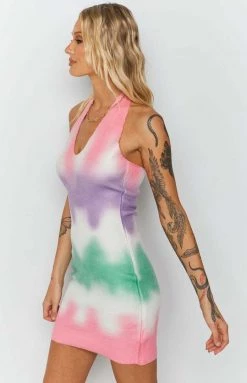 Beginning Boutique Graffiti Halter Mini Dress Pink Dresses 14 Beginning Boutique Graffiti Halter Mini Dress Pink Dresses