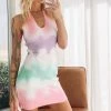 Beginning Boutique Graffiti Halter Mini Dress Pink Dresses