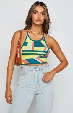 BB Exclusive Grover Yellow Knit Crop Top