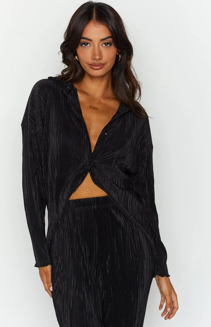 Beginning Boutique Tops Gyza Black Shirt 2 Beginning Boutique Tops Gyza Black Shirt