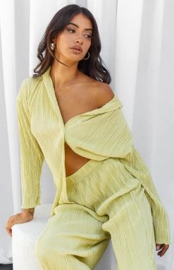 Beginning Boutique Tops Gyza Green Shirt