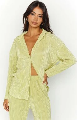 Beginning Boutique Tops Gyza Green Shirt