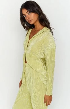 Beginning Boutique Tops Gyza Green Shirt